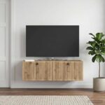 vidaXL Nástenná TV skrinka Nástenný Dub artisan 98 x 31 x 30 cm – Obrázok 4