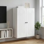 vidaXL Nástenná skrinka Biela 66 x 34,5 x 90 cm Kompozitné drevo – Obrázok 8