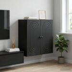 vidaXL Nástenná skrinka Čierna 59 x 31 x 60 cm Kompozitné drevo – Obrázok 8