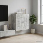 vidaXL Nástenná skrinka Betónovo sivá 59 x 31 x 60 cm Kompozitné drevo – Obrázok 8