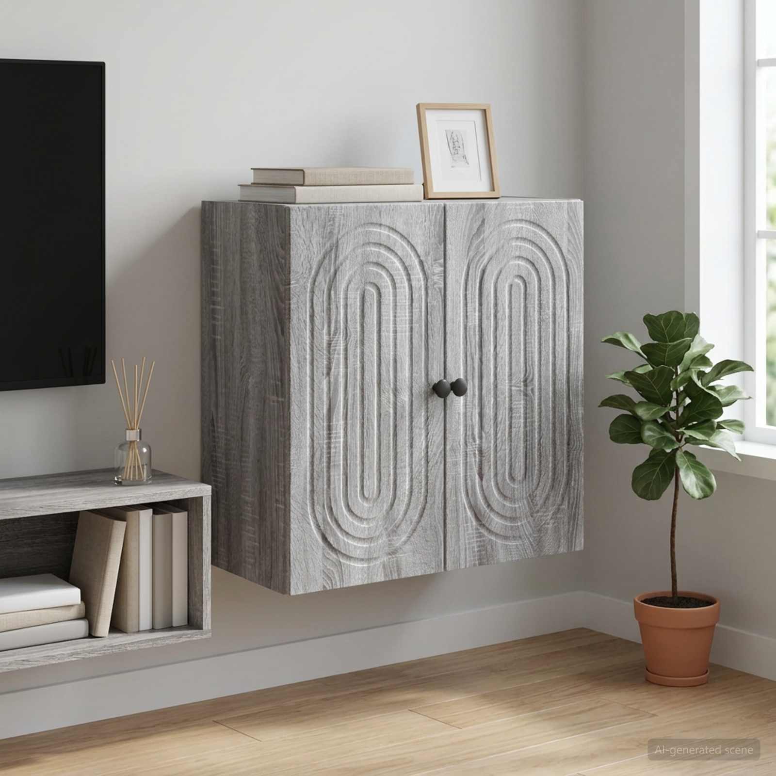 898071_1.jpg vidaXL Nástenná skrinka Sivý Sonoma 59 x 31 x 60 cm Kompozitné drevo – Obrázok 1