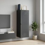 vidaXL Nástenná skrinka Čierna 33 x 34,5 x 90 cm Kompozitné drevo – Obrázok 9