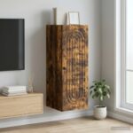 vidaXL Nástenná skrinka Dymový dub 33 x 34,5 x 90 cm Kompozitné drevo – Obrázok 9