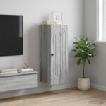 vidaXL Nástenná skrinka Sivý Sonoma 33 x 34,5 x 90 cm Kompozitné drevo – Obrázok 9