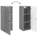 vidaXL Nástenná skrinka Sivý Sonoma 33 x 34,5 x 90 cm Kompozitné drevo – Obrázok 7