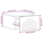 vidaXL Nástenná nočná skrinka so zásuvkou Čierna 33 x 34,5 x 20 cm – Obrázok 8