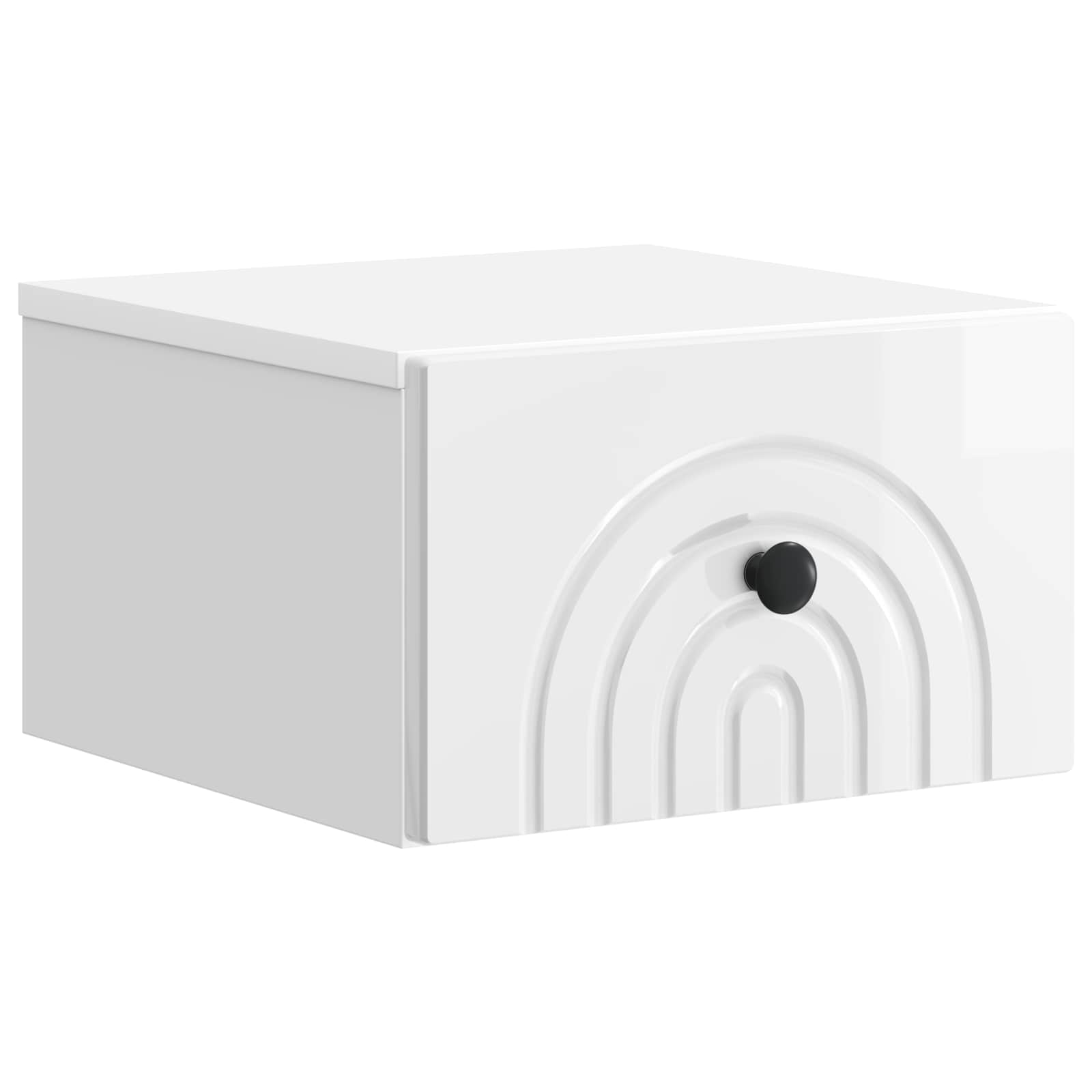 898093_1.jpg vidaXL Nástenná nočná skrinka Biela s vysokým leskom 33 x 34,5 x 20 cm – Obrázok 1