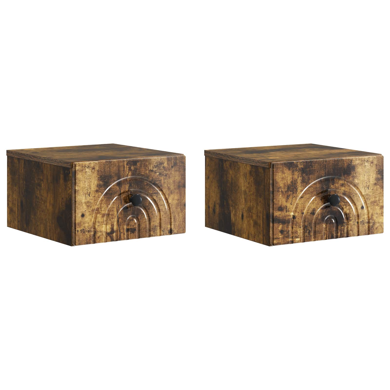 898096_1.jpg vidaXL Nástenná nočná skrinka 2 pcs Dymový dub 33 x 34,5 x 20 cm – Obrázok 1