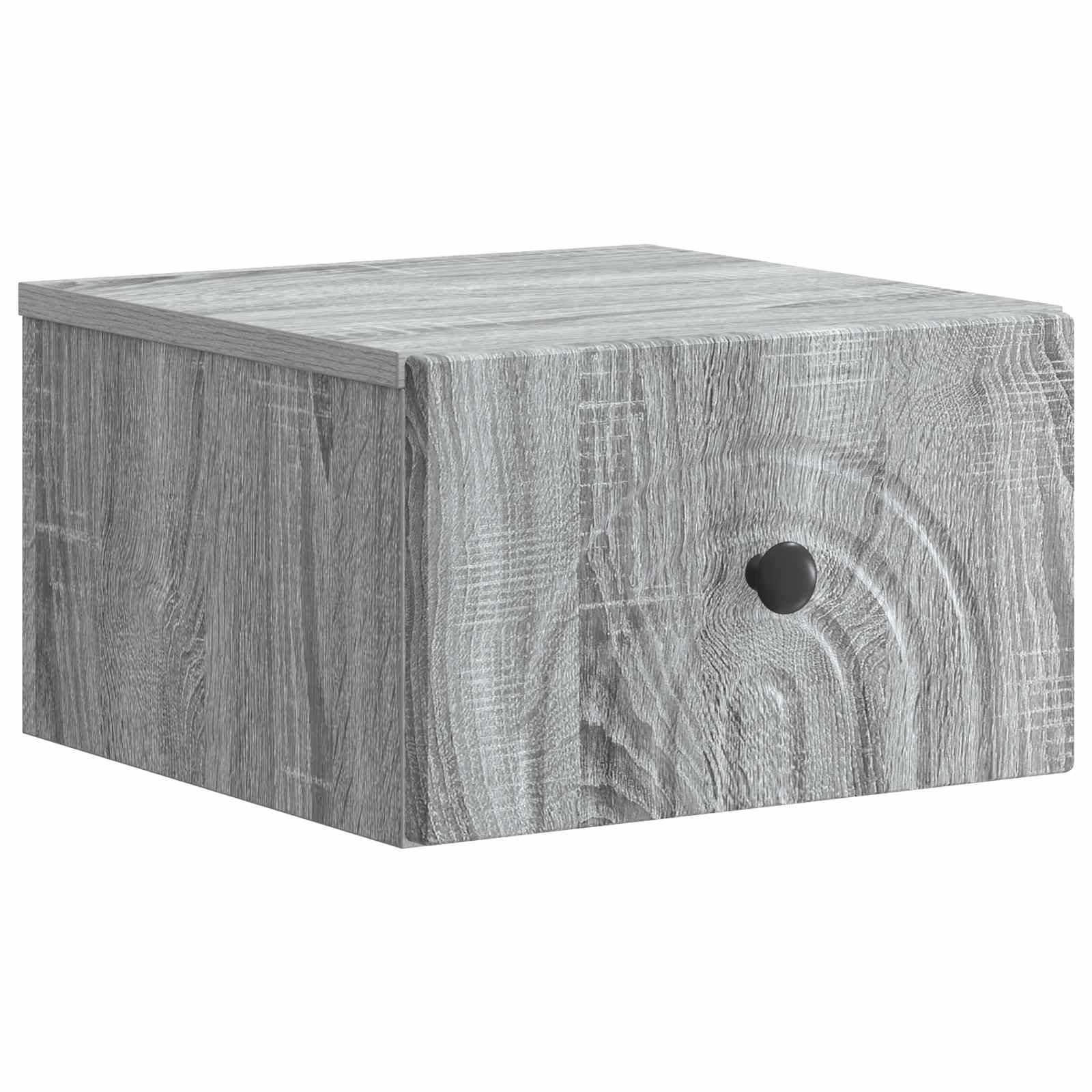 898097_1.jpg vidaXL Nástenná nočná skrinka Nástenný Sivá sonoma 33 x 34,5 x 20 cm – Obrázok 1