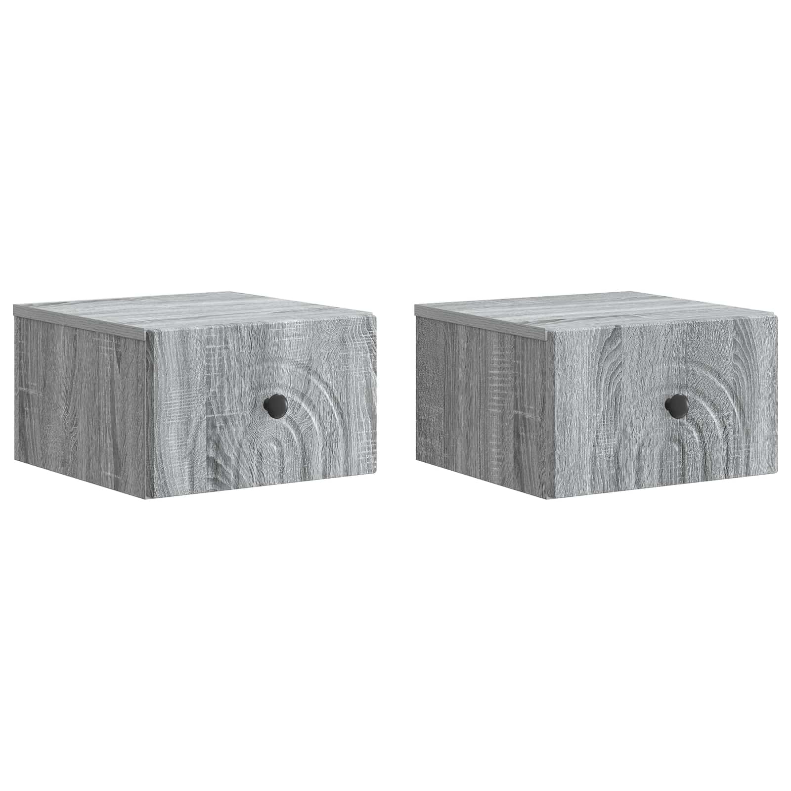 898098_1.jpg vidaXL Nástenná nočná skrinka 2 pcs Sivá sonoma 33 x 34,5 x 20 cm – Obrázok 1