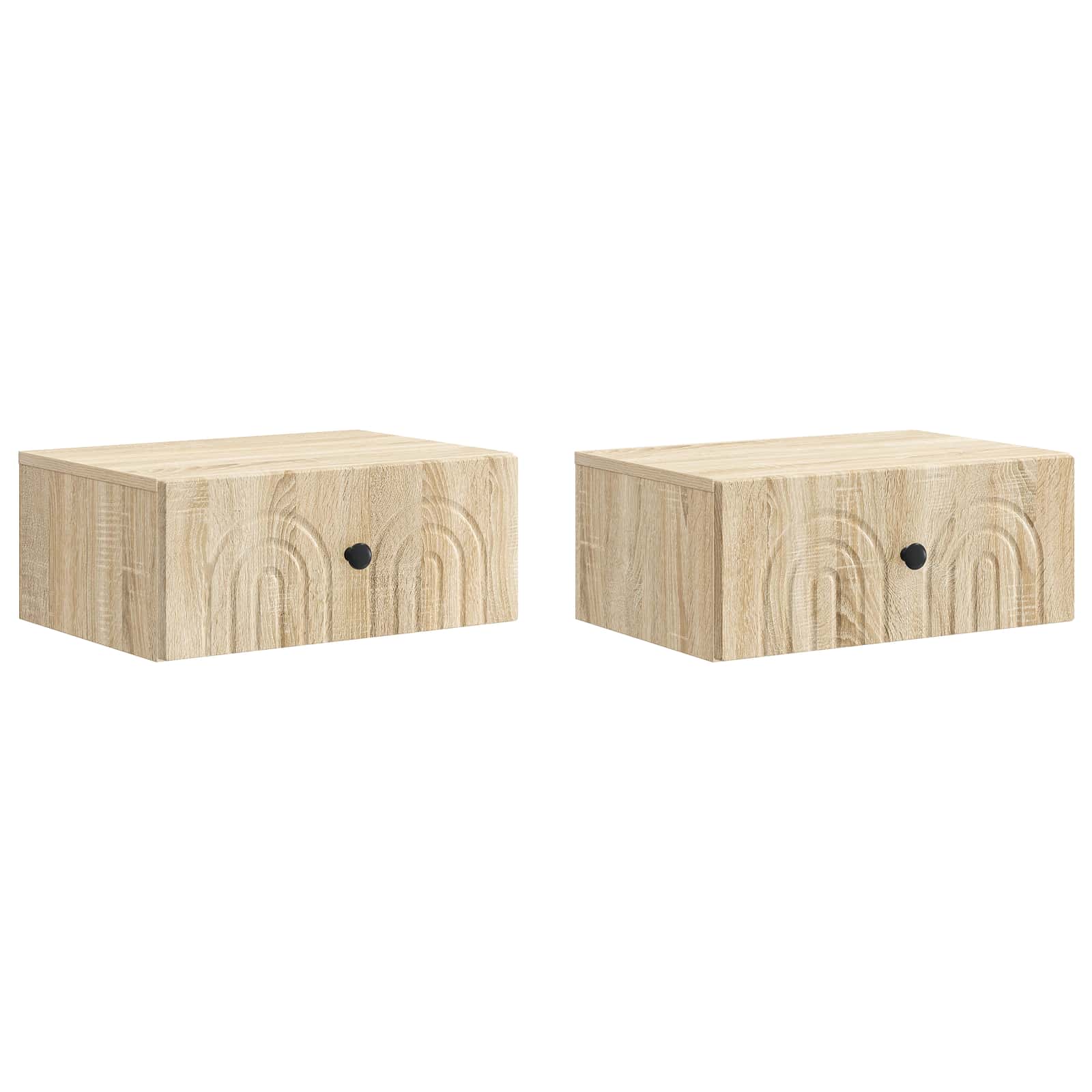 898110_1.jpg vidaXL Nástenná nočná skrinka 2 pcs Dub sonoma 49 x 34,5 x 20 cm – Obrázok 1