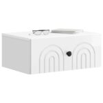 vidaXL Nástenná nočná skrinka Biela s vysokým leskom 49 x 34,5 x 20 cm – Obrázok 2