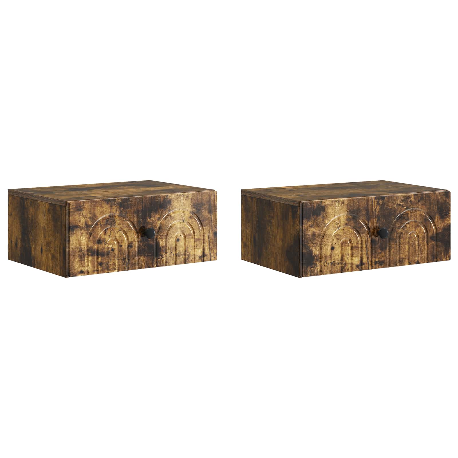898116_1.jpg vidaXL Nástenná nočná skrinka 2 pcs Dymový dub 49 x 34,5 x 20 cm – Obrázok 1