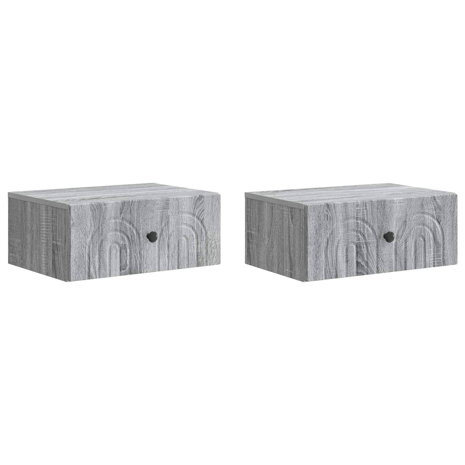898118_1.jpg vidaXL Nástenná nočná skrinka 2 pcs Sivá sonoma 49 x 34,5 x 20 cm – Obrázok 1