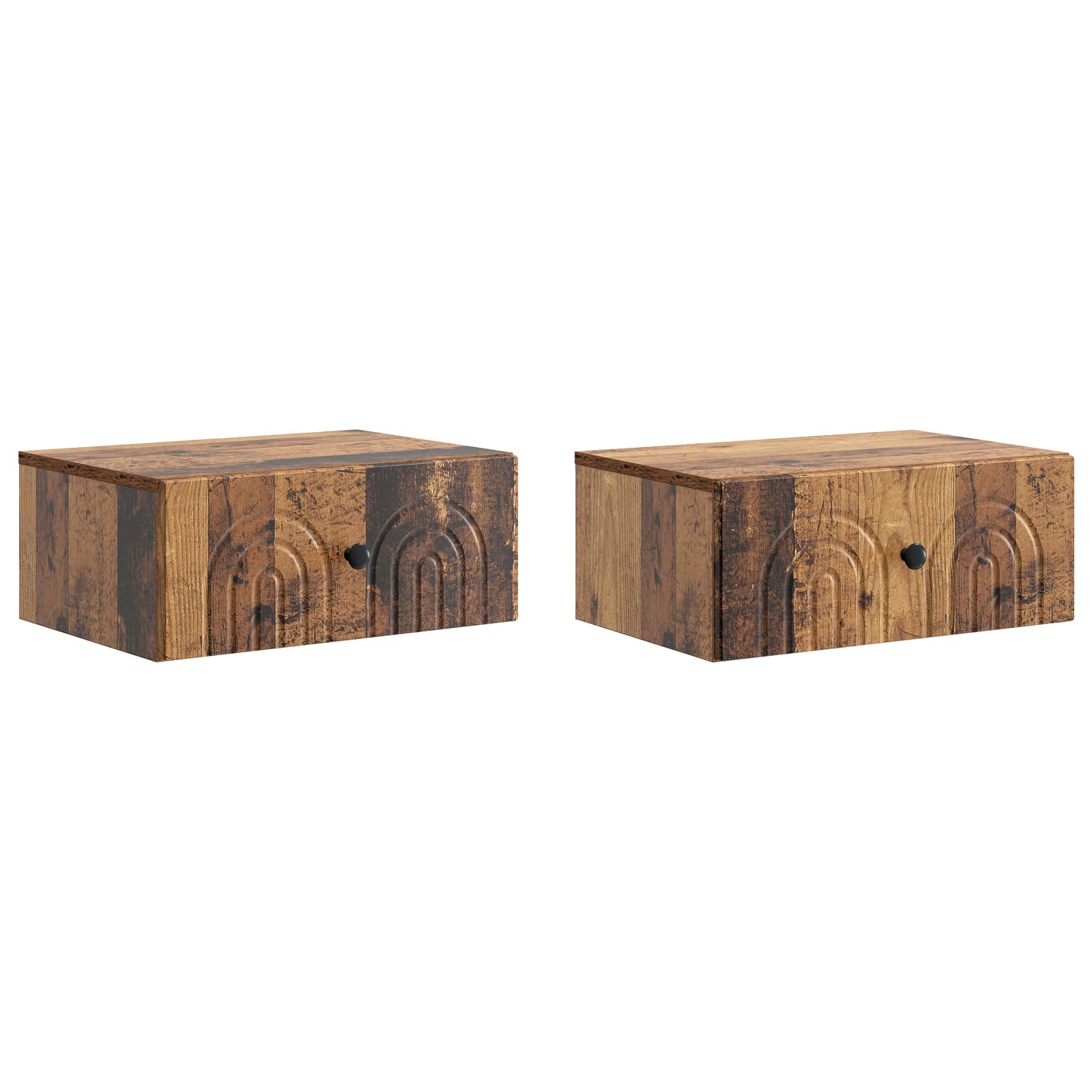 898122_1.jpg vidaXL Nástenná nočná skrinka 2 pcs Staré drevo 49 x 34,5 x 20 cm – Obrázok 1