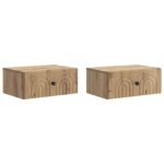 vidaXL Nástenná nočná skrinka 2 pcs Dub artisan 49 x 34,5 x 20 cm