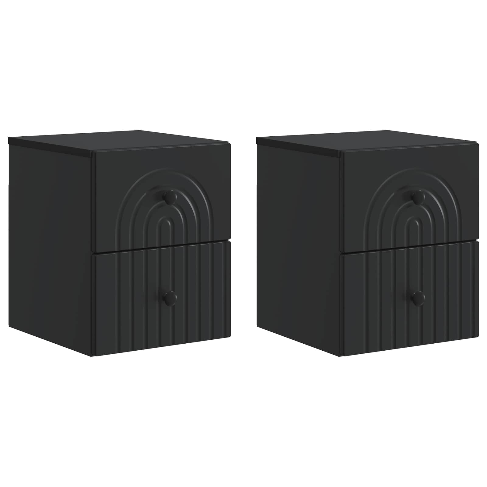 898128_1.jpg vidaXL Nástenná nočná skrinka Nástenný 2 pcs Čierna 33 x 34,5 x 40 cm – Obrázok 1