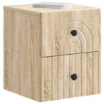 vidaXL Nástenná nočná skrinka 2 pcs Dub sonoma 33 x 34,5 x 40 cm – Obrázok 2