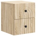 vidaXL Nástenná nočná skrinka 2 pcs Dub sonoma 33 x 34,5 x 40 cm – Obrázok 3