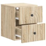 vidaXL Nástenná nočná skrinka 2 pcs Dub sonoma 33 x 34,5 x 40 cm – Obrázok 4