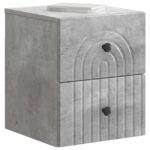 vidaXL Nástenná nočná skrinka Nástenný Betónovo sivá 33 x 34,5 x 40 cm – Obrázok 2