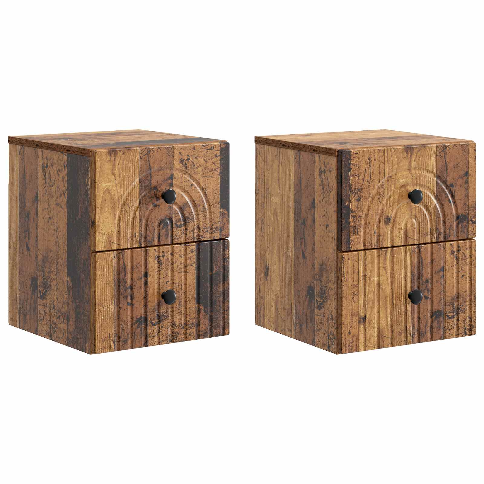 898142_1.jpg vidaXL Nástenná nočná skrinka 2 pcs Staré drevo 33 x 34,5 x 40 cm – Obrázok 1