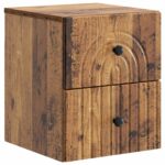 vidaXL Nástenná nočná skrinka 2 pcs Staré drevo 33 x 34,5 x 40 cm – Obrázok 3