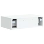 vidaXL Nástenný bočný stôl Biela 59 x 34,5 x 17 cm Kompozitné drevo – Obrázok 6