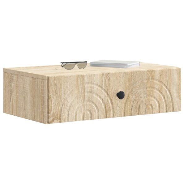vidaXL Nástenný bočný stôl Dub sonoma 59 x 34,5 x 17 cm – Obrázok 2
