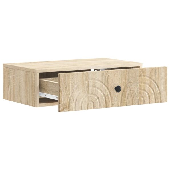 vidaXL Nástenný bočný stôl Dub sonoma 59 x 34,5 x 17 cm – Obrázok 3