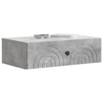 vidaXL Nástenný bočný stôl Betónovo sivá 59 x 34,5 x 17 cm – Obrázok 2