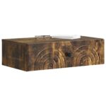 vidaXL Nástenný bočný stôl Dymový dub 59 x 34,5 x 17 cm – Obrázok 2