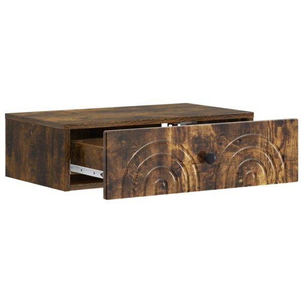 vidaXL Nástenný bočný stôl Dymový dub 59 x 34,5 x 17 cm – Obrázok 3