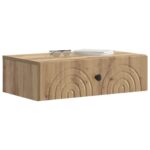 vidaXL Nástenný bočný stôl Dub artisan 59 x 34,5 x 17 cm – Obrázok 2