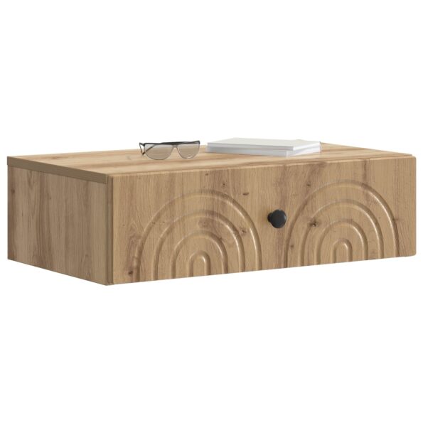 vidaXL Nástenný bočný stôl Dub artisan 59 x 34,5 x 17 cm – Obrázok 2