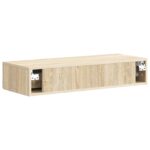 vidaXL Nástenný bočný stôl Dub sonoma 87,5 x 34,5 x 17 cm – Obrázok 6