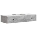 vidaXL Nástenný bočný stôl Betónovo sivá 87,5 x 34,5 x 17 cm – Obrázok 2