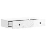 vidaXL Nástenný bočný stôl Biela s vysokým leskom 87,5 x 34,5 x 17 cm – Obrázok 3