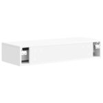 vidaXL Nástenný bočný stôl Biela s vysokým leskom 87,5 x 34,5 x 17 cm – Obrázok 6