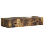 vidaXL Nástenný bočný stôl Dymový dub 87,5 x 34,5 x 17 cm – Obrázok 2