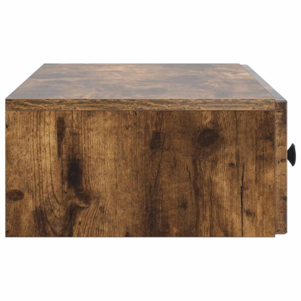 vidaXL Nástenný bočný stôl Dymový dub 87,5 x 34,5 x 17 cm – Obrázok 5
