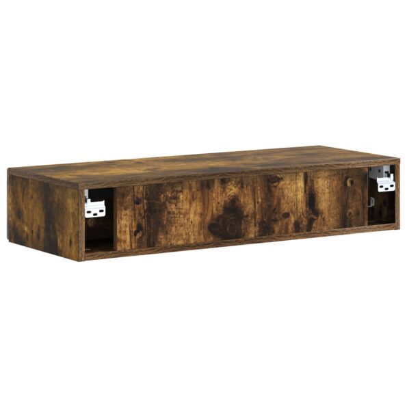 vidaXL Nástenný bočný stôl Dymový dub 87,5 x 34,5 x 17 cm – Obrázok 6