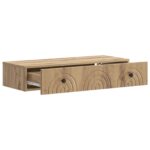 vidaXL Nástenný bočný stôl Dub artisan 87,5 x 34,5 x 17 cm – Obrázok 3