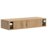 vidaXL Nástenný bočný stôl Dub artisan 87,5 x 34,5 x 17 cm – Obrázok 6