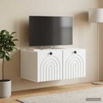 vidaXL Nástenná TV skrinka Biela 59,5 x 41 x 30 cm Kompozitné drevo