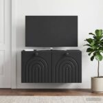 vidaXL Nástenná TV skrinka Čierna 59,5 x 41 x 30 cm Kompozitné drevo