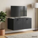 vidaXL Nástenná TV skrinka Čierna 59,5 x 41 x 30 cm Kompozitné drevo – Obrázok 4