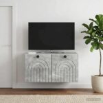 vidaXL Nástenná TV skrinka Nástenný Betónovo sivá 59,5 x 41 x 30 cm