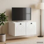 vidaXL Nástenná TV skrinka Biela s vysokým leskom 59,5 x 41 x 30 cm
