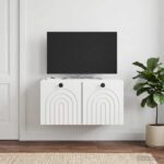 vidaXL Nástenná TV skrinka Biela s vysokým leskom 59,5 x 41 x 30 cm – Obrázok 4